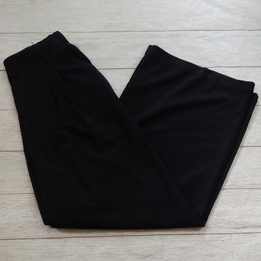 Viral HALARA Black Elastic Waist Pants Wide Leg Work Trouser With Waffle Texture